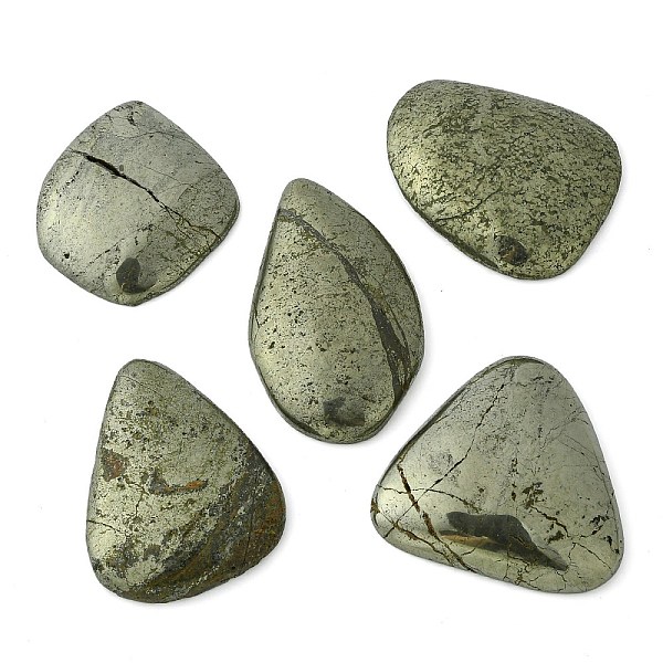 Natürliche Pyrit-Cabochons Mit Flacher Rückseite