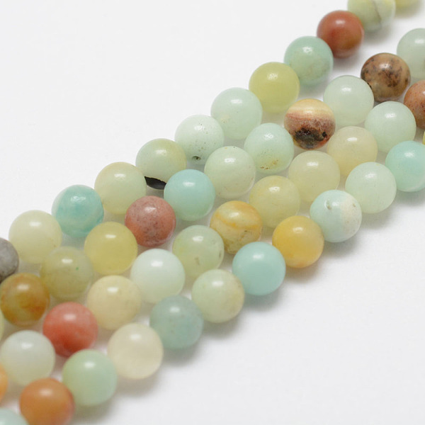 

PandaHall Natural Flower Amazonite Beads Strands, Round, 6mm, Hole: 1.5mm, about 63pcs/strand, 15.5 inch Flower Amazonite Round Green