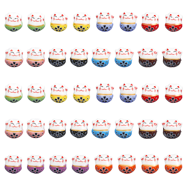 

PandaHall CHGCRAFT 40Pcs 10 Colors Handmade Porcelain Beads, Famille Rose Porcelain, Lucky Cat, Mixed Color, 14x12.5x11.5mm, Hole: 2mm..., Multicolor