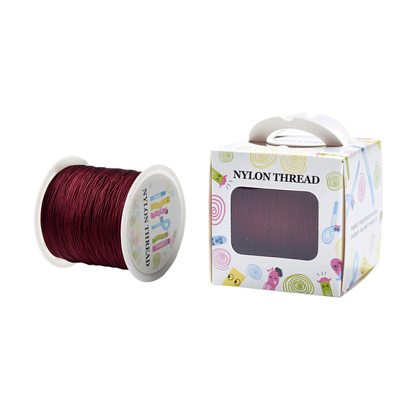 

PandaHall Nylon Thread, Dark Red, 0.5mm, about 147.64yards/roll(135m/roll) Nylon Red