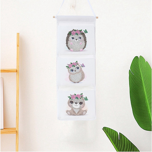 

PandaHall DIY 5D Diamond Painting Hanging Storage Bag Kits, Including Cloth Storage Bag, Resin Rhinestones, Diamond Sticky Pen, Tray Plate..., Cyan