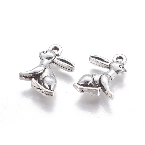 

PandaHall Tibetan Style Alloy Rabbit Pendants, Bunny Charms, Cadmium Free & Lead Free, Antique Silver, 14x10x2.5mm, Hole: 1.5mm Alloy Rabbit