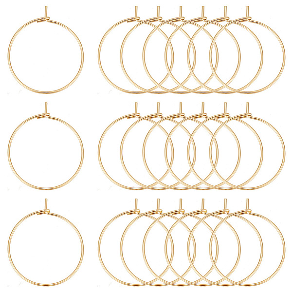 

PandaHall UNICRAFTALE 100pcs 20mm Golden Wine Glass Charms Rings 304 Stainless Steel Hoop Earring Findings 0.7mm Pin DIY Material Earring...