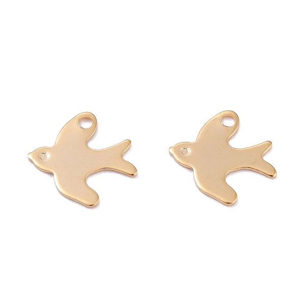 

PandaHall 201 Stainless Steel Charms, Laser Cut, Swallow, Real 18k Gold Plated, 11.5x12x0.5mm, Hole: 1.4mm 201 Stainless Steel Bird