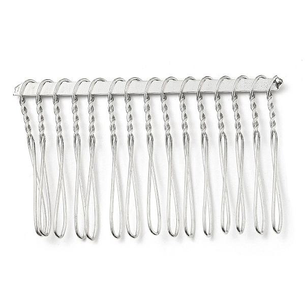 

PandaHall Iron Hair Comb Findings, Platinum, 36~37.5x55~58x3~4.5 mm Iron