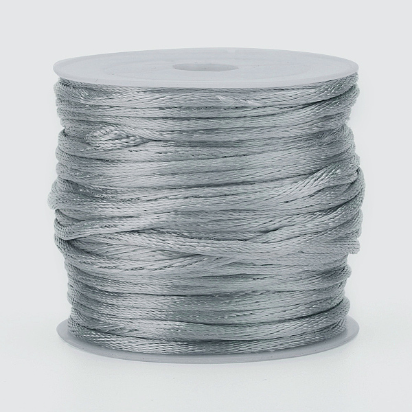 

PandaHall Nylon Rattail Satin Cord, Beading String, for Chinese Knotting, Jewelry Making, Gainsboro, 1mm, about 32.8 yards(30m)/roll Nylon..., Gray