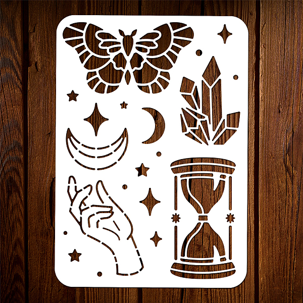 

PandaHall Mystic Elements Painting Stencil, Reusable PET Painting Templates DIY Art Craft Painting Wall Cut Stencils for Painting on Wood...
