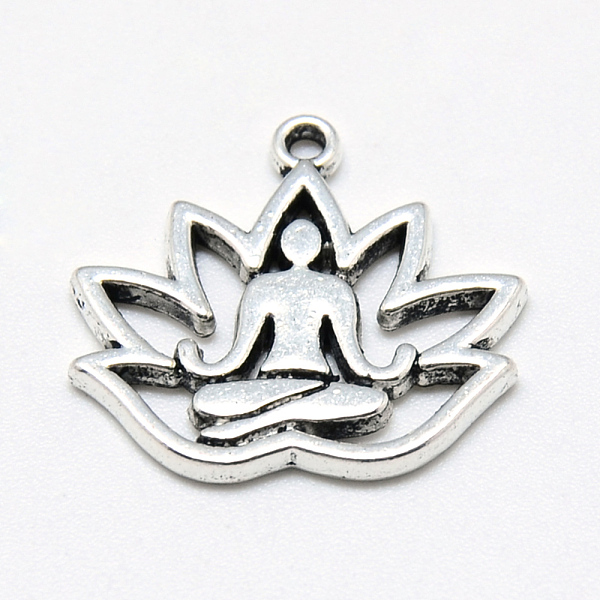 

PandaHall Tibetan Style Alloy Yoga Theme Pendants, Lotus, Cadmium Free & Nickel Free & Lead Free, Antique Silver, 16.5x18x1.5mm, Hole: 1mm...
