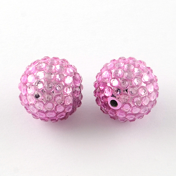 

PandaHall Transparent Resin Rhinestone Graduated Beads, with Acrylic Round Beads Inside, Pearl Pink, 20mm, Hole: 2~2.5mm Resin+Rhinestone...