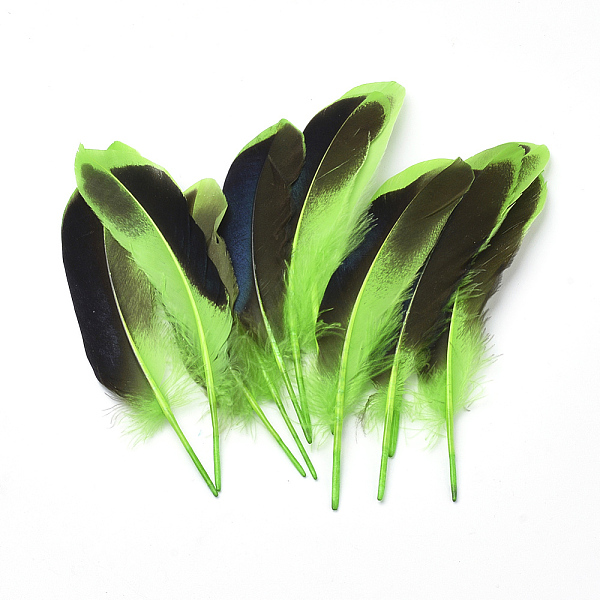PandaHall Feather Costume Accessories, Dyed, Lawn Green, 115~160x20~35mm Feather Feather Green