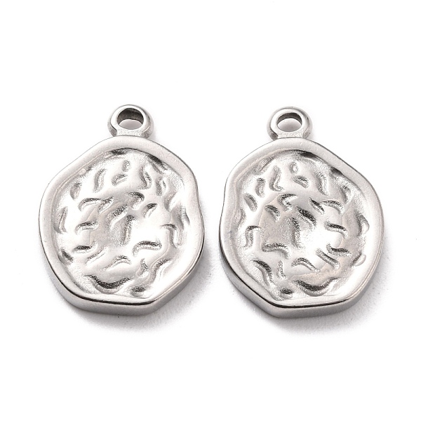 

PandaHall 304 Stainless Steel Pendants, Textured, Irregularity Flat Round, Stainless Steel Color, 17.5x13x2.5mm, Hole: 1.4mm 304 Stainless...