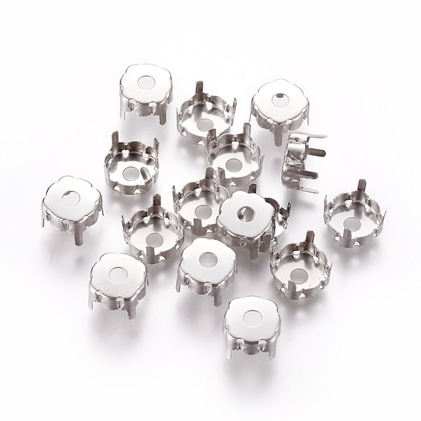 

PandaHall 201 Stainless Steel Sew on Prong Settings, Rhinestone Claw Settings, Flat Round, Stainless Steel Color, 10.6x6.6mm, Tray: 10mm...