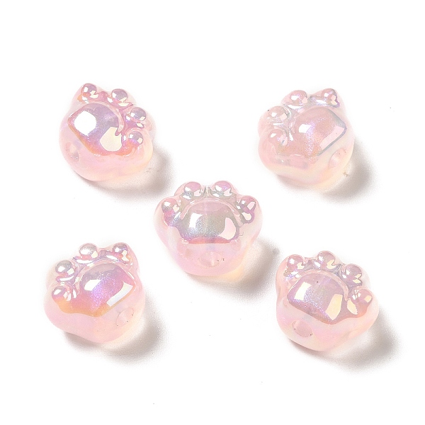 

PandaHall UV Plating Rainbow Iridescent Acrylic Beads, Paw Print, Misty Rose, 13x15.5x10.5mm, Hole: 3mm Acrylic Paw Print