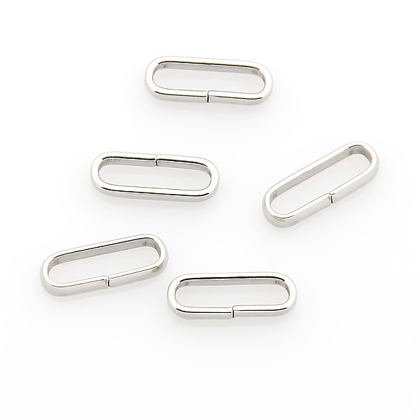 

PandaHall 304 Stainless Steel Rectangle Quick Link Connectors, Linking Rings, Closed but Unsoldered, Stainless Steel Color, 10x3.5x2mm, Hole...