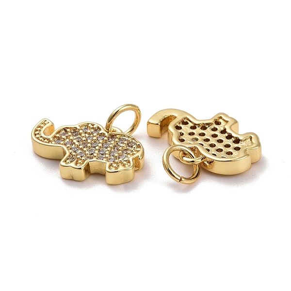 

PandaHall Brass Micro Pave Cubic Zirconia Pendants, Real 18K Gold Plated, Lead Free & Cadmium Free, Elephant, Clear, 9.5x14x2.5mm, Hole...
