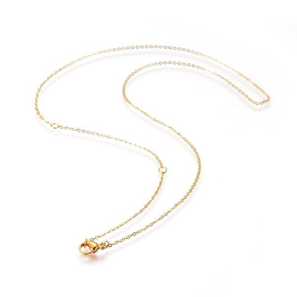 

PandaHall 304 Stainless Steel Necklace, Cable Chains, with Lobster Clasps, Golden, 18.5 inch(47cm), 1mm, Jump Ring: 4x0.5mm Stainless Steel