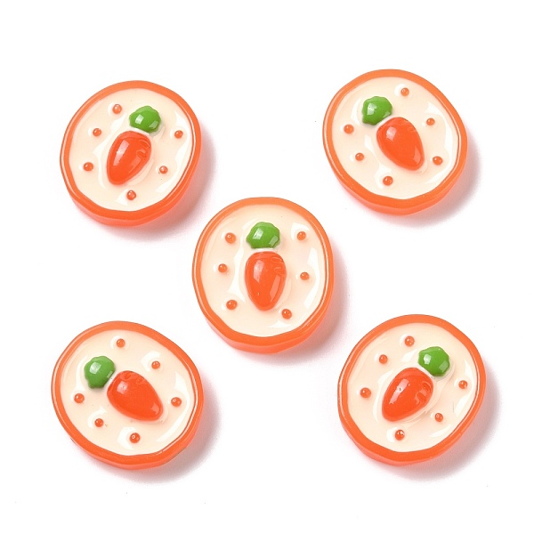 

PandaHall Opaque Resin Cabochons, DIY Accessories, Phone Case Decoration, Oval with Carrot Pattern, Tomato, 23x20.8x7mm Resin Oval Red