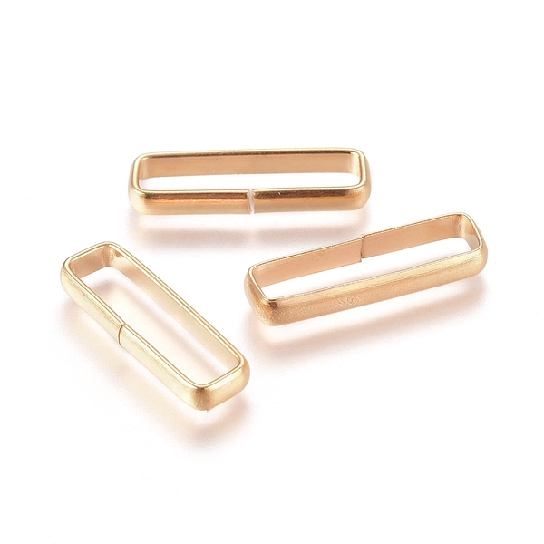 

PandaHall 201 Stainless Steel Quick Link Connectors, Linking Rings, Closed but Unsoldered, Rectangle, Golden, 20.5x6.5x2.5mm, Inner Diameter...