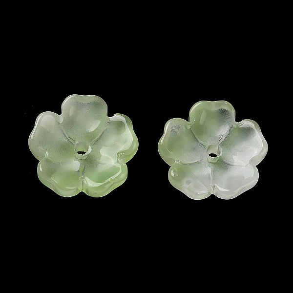 Bouchon de perle de verre à dégradé de couleurs teint et chauffé