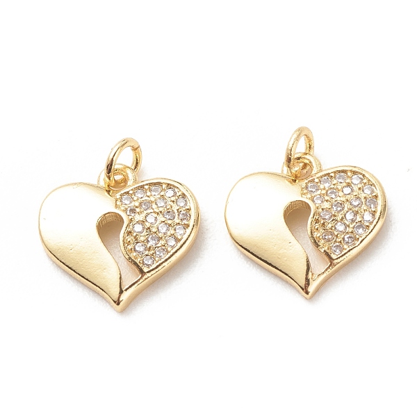 

PandaHall Brass Micro Pave Clear Cubic Zirconia Pendants, with Jump Ring, Cadmium Free & Lead Free, Heart, Real 18K Gold Plated, 12x12x2.4mm...