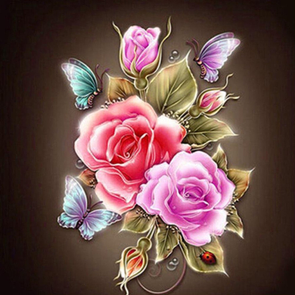 

PandaHall DIY Diamond Painting Canvas Kits For Kids, with Resin Rhinestones, Diamond Sticky Pen, Tray Plate and Glue Clay, Butterfly with..., Multicolor