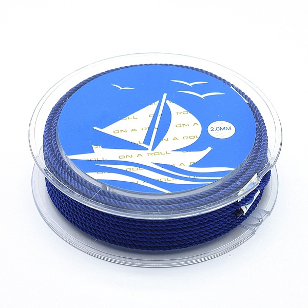 

PandaHall Nylon Threads, Milan Cords/Twisted Cords, Dark Blue, 1mm, about 16.4 yards(15m)/roll Nylon