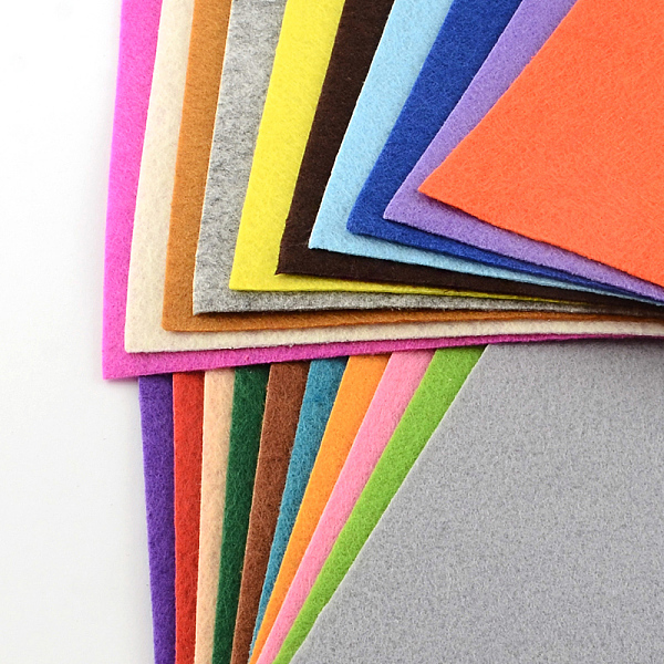 

PandaHall Non Woven Fabric Embroidery Needle Felt for DIY Crafts, Mixed Color, 15x15x0.1cm, 40pcs/bag Cloth Multicolor