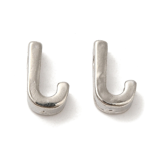 

PandaHall Platinum Plated Alloy Beads, Initial Letter, Letter.J, 10x3mm, Hole: 1.8mm Alloy Letter J