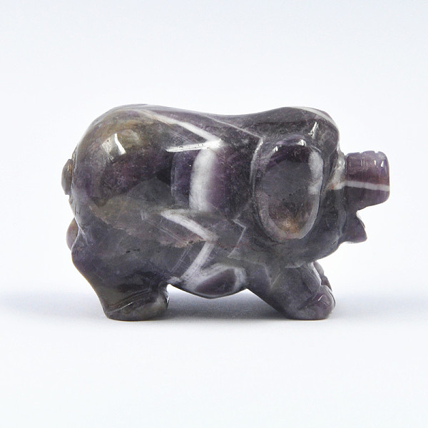 

PandaHall Natural Amethyst Sculpture Display Decorations, Lucky Pig Feng Shui Ornament, for Home Office Desk, 38x25x20mm Amethyst Pig