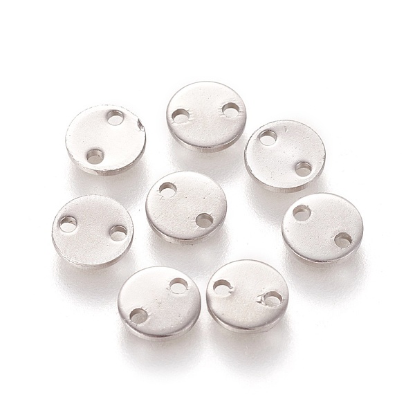 

PandaHall 304 Stainless Steel Links connectors, Flat Round, Stainless Steel Color, 6x0.8mm, Hole: 1mm 304 Stainless Steel Flat Round