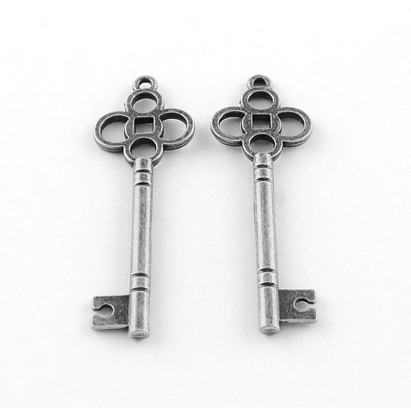 

PandaHall Tibetan Style Alloy Pendants, Flower Shaped Key, Cadmium Free & Lead Free, Antique Silver, 47x15x2.5mm, Hole: 1.5mm, about...
