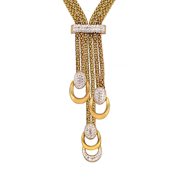 

PandaHall 304 Stainless Steel Necklaces, Cubic Zirconia Necklaces, Golden, 20.87 inch(53cm) 304 Stainless Steel Clear