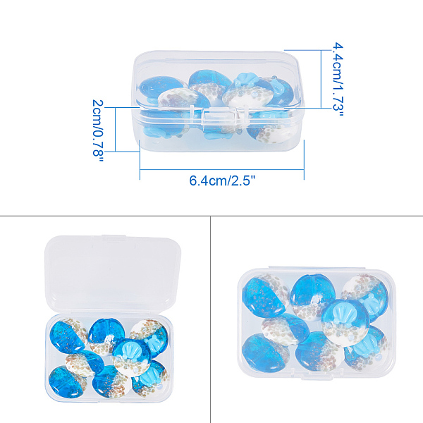 BENECREAT 18 Pack Rectangle Clear Plastic Bead Storage Case With Flip-Up Lids For Items