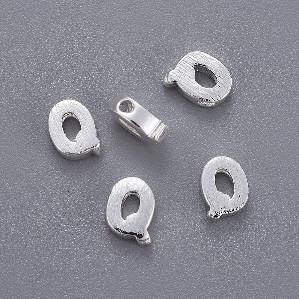 

PandaHall Brass Charms, Letter, Letter.Q, 6x4.5x2mm, Hole: 1mm Brass Letter Q