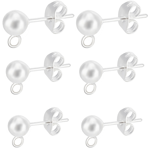 

PandaHall Beebeecraft 60Pcs 3 Style 304 Stainless Steel Ball Stud Earring Post, Stud Earring Findings, with Vertical Loops & 60Pcs Ear Nuts...