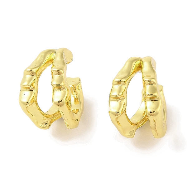 

PandaHall Brass Cuff Earrings for Women, Real 18K Gold Plated, 15x11mm Brass