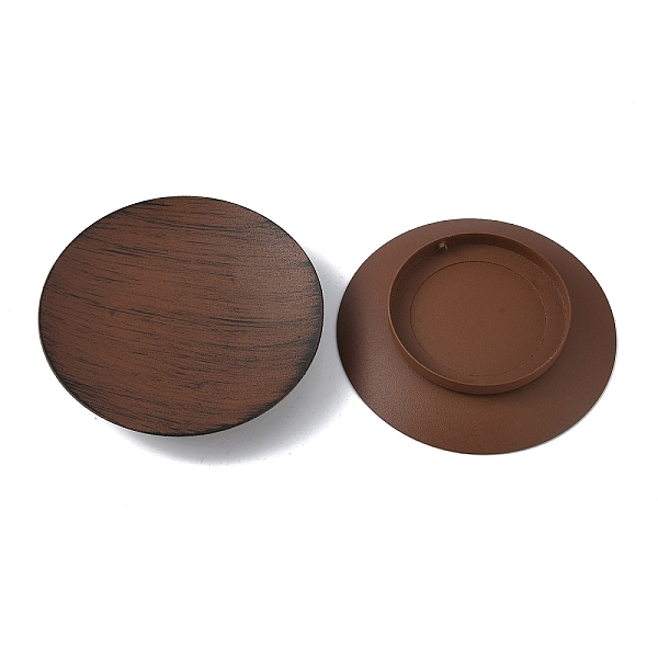 

PandaHall Iron Candle Holder, Tealight Tray, Home Tabletop Centerpiece Decoration, Flat Round, Saddle Brown, 10.7x1.7cm, 2pcs/set Iron