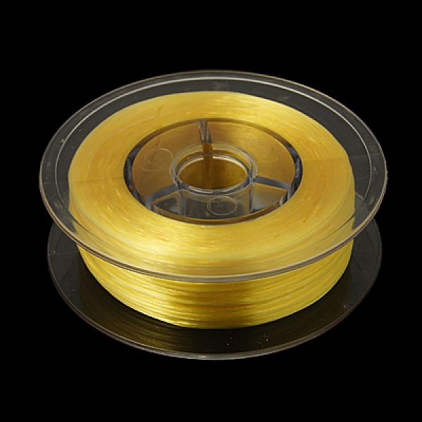 

PandaHall Flat Elastic Crystal String, Elastic Beading Thread, for Stretch Bracelet Making, Champagne Yellow, 0.8mm Spandex Flat Yellow
