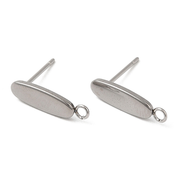 

PandaHall 304 Stainless Steel Stud Earring Findings, Oval, Stainless Steel Color, 16x5mm, Hole: 1.8mm, Pin: 0.7mm 304 Stainless Steel Oval