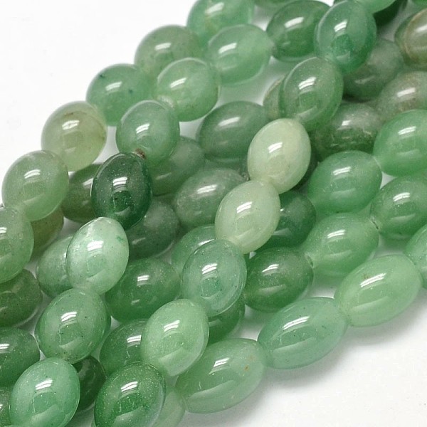 

PandaHall Oval Natural Green Aventurine Beads Necklaces, 10x8mm, Hole: 1mm, about 39pcs/strand, 15.7 inch Green Aventurine Oval