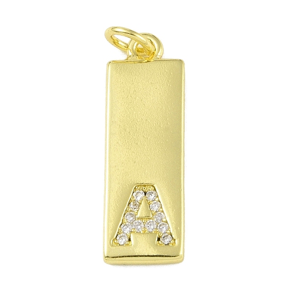 

PandaHall Brass Micro Pave Clear Cubic Zirconia Pendants, Real 18K Gold Plated, Rectangle, Letter A, 23.5x7.5x2mm, Hole: 3mm Brass+Cubic...