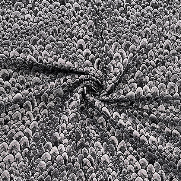 

PandaHall WADORN Jacquard Polyester Fabric, 1Yard Fish Scales Fabric for Upholstery 58.2 Inch Width Vintage Lace Embroidered Fabric for DIY..., Silver