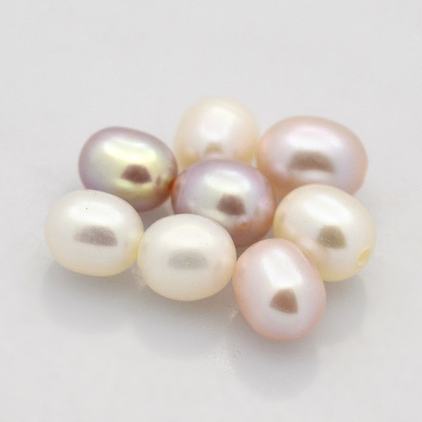 

PandaHall Natural Cultured Freshwater Pearl Beads, Half Drilled, Rice, Grade AAA, Mixed Color, 5~6x4.5~5mm, Half Hole: 1mm Pearl Rice..., Multicolor