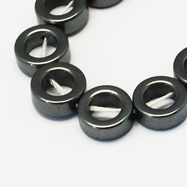 

PandaHall Non-magnetic Synthetic Hematite Beads Strands, Grade A, Donut, Black, 14x4mm, Hole: 0.5mm Non-magnetic Hematite Donut Black