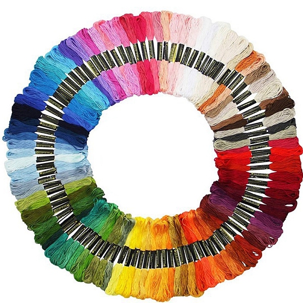 100かせクロスステッチ用100色のポリエステル刺繍糸