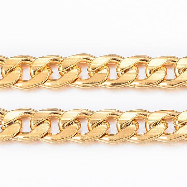 

PandaHall Ion Plating(IP) 304 Stainless Steel Cuban Link Chains, Curb Chains, Twisted Chains, Unwelded, with Spool, Faceted, Golden...