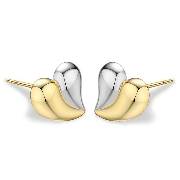 

PandaHall S925 Sterling Silver Heart Stud Earrings, Fashionable and Sweet