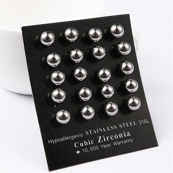 

PandaHall 304 Stainless Steel Ball Stud Earrings, Hypoallergenic Earrings, Stainless Steel Color, 18x8mm, Pin: 0.8mm, 10pairs/board 304...
