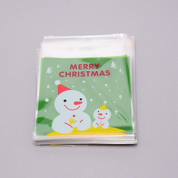 

PandaHall Christmas Theme Rectangle OPP Self-Adhesive Cookie Bags, for Baking Packing Bags, Environmentally Friendly, Green, Snowman Pattern...