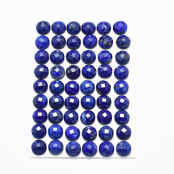 

PandaHall Natural Lapis Lazuli Cabochons, Faceted, Half Round, 8x3.5~4mm Lapis Lazuli Half Round